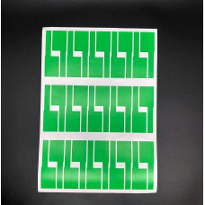 Наклейки для маркировки оптических патч-кордов и пиг-тейлов, под печать на принтере, зеленого цвета (30 наклеек на листе)