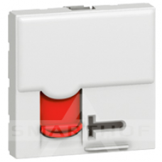 MOSAIC Розетка информационная (з ключом) RJ45 FTP кат.6 LCS²(2 модуля), цвет Белый с Червоною шторкою