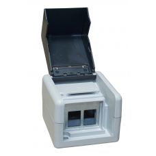 Коробка накладного монтажа для розеток EasyLan, IP44, с замком, пластик серый