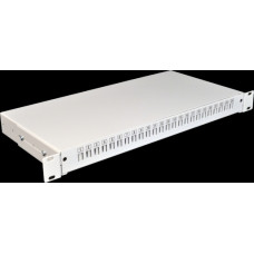 Патч-панель 24 порти SC-Simplex/LC-Duplex/E2000, пуста, каб.вводи для 2xPG13.5+2xPG16, 1U, сіра, Україна