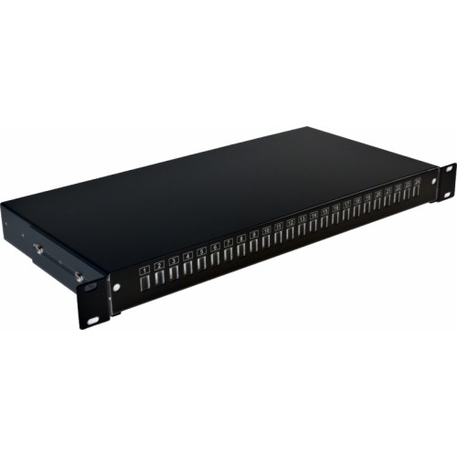 Патч-панель 24 порти ST/FC, пуста, 1U, каб.вводи для 2xPG13.5+2xPG16, чорна, Україна фотография изображение Патч-панель 24 порти ST/FC, пуста, 1U, каб.вводи для 2xPG13.5+2xPG16, чорна, Україна