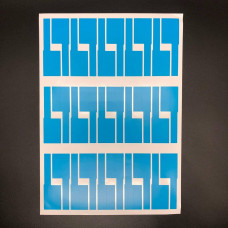 Наклейки для маркировки оптических патч-кордов и пиг-тейлов, под печать на принтере, синего цвета (30 наклеек на листе)