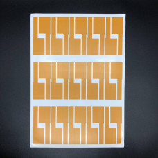 Наклейки для маркировки оптических патч-кордов и пиг-тейлов, под печать на принтере, коричневого цвета (30 наклеек на листе)