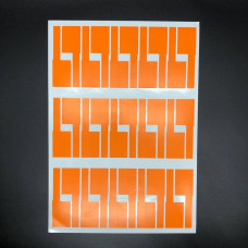 Наклейки для маркировки оптических патч-кордов и пиг-тейлов, под печать на принтере, оранжевого цвета (30 наклеек на листе)
