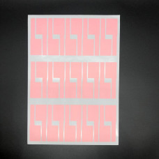 Наклейки для маркировки оптических патч-кордов и пиг-тейлов, под печать на принтере, розового цвета (30 наклеек на листе)
