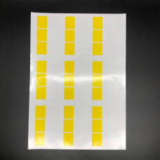 Кабельные этикетки самоламинирующиеся, под печать на лазерном принтере, 27 шт на листе А4, жёлтого цвета