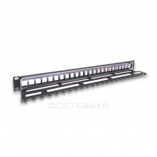 Патч-Панель UTP/FTP 24 RJ45 с металевим органайзером и цветной маркировкой