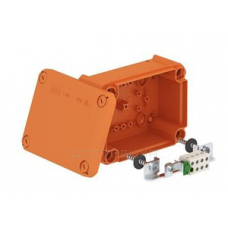 Распределительная огнестойкая коробка FireBox Т-серии OBO Bettermann,  ІР65 T 100 E 4-5, 5 клемм Х 4 кв.мм, габариты 150х116х67 мм, цвет оранжевый