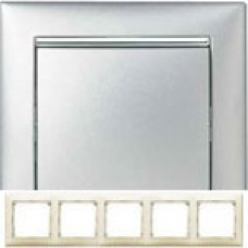 Legrand Valena рамка 5 постов горизонтальная алюминий/серебро