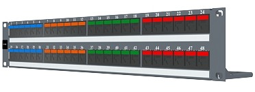 изображение Патч панель 48xRJ45 DG+, 568A/B, PowerCat 6, неэкранированная 2U, графит.цвета